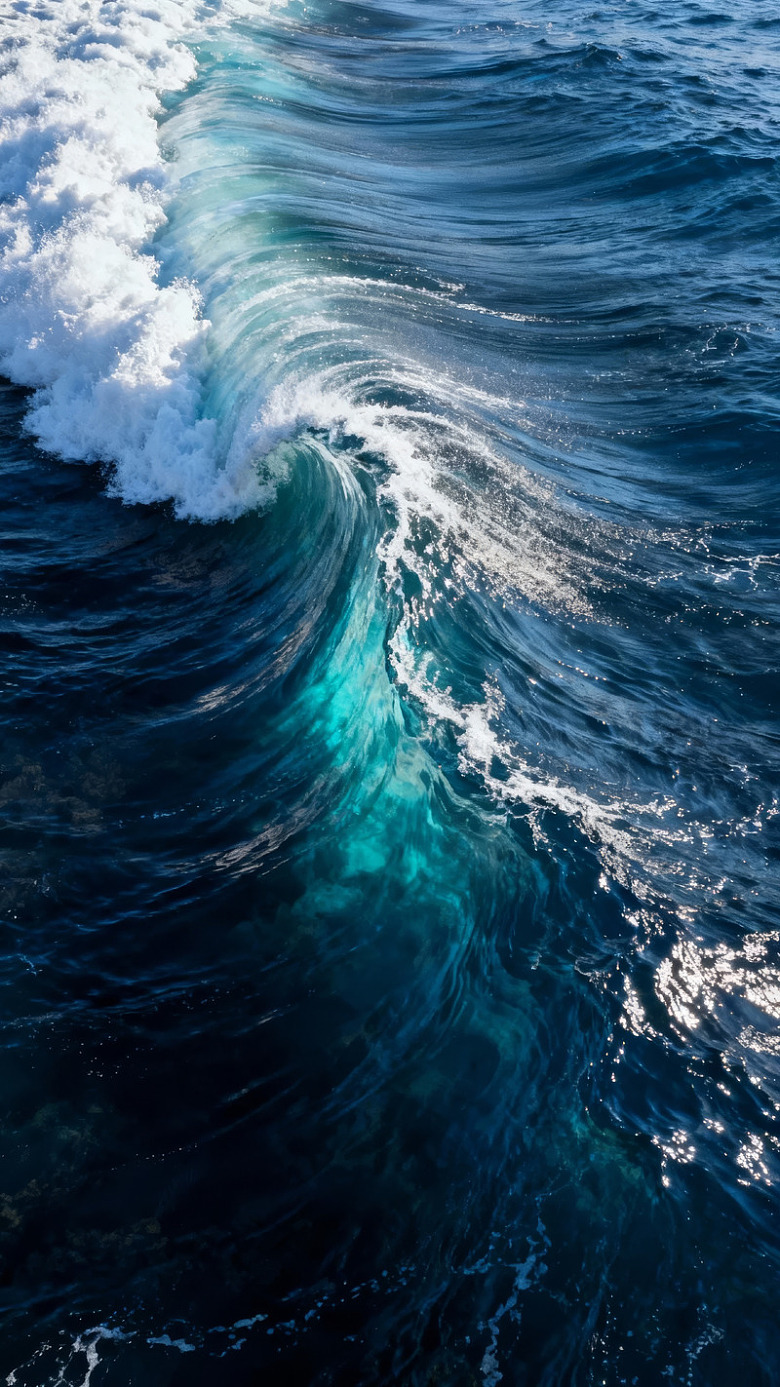 海浪翻滚碧波荡漾图片