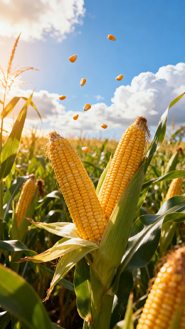 金黄玉米田丰收景象图片