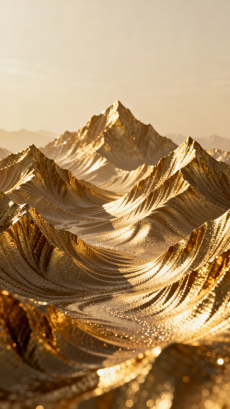 金色山脉的梦幻景观图片