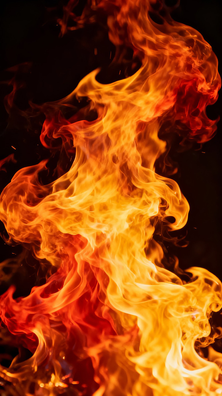 熊熊燃烧的火焰特写图片