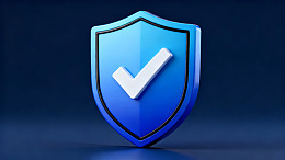 蓝色盾牌带白色对勾图标