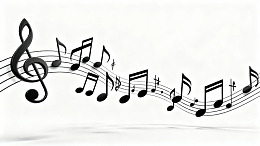 黑白音乐符号飘动图案