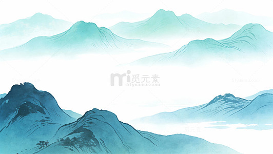 水墨山水画古风意境背景