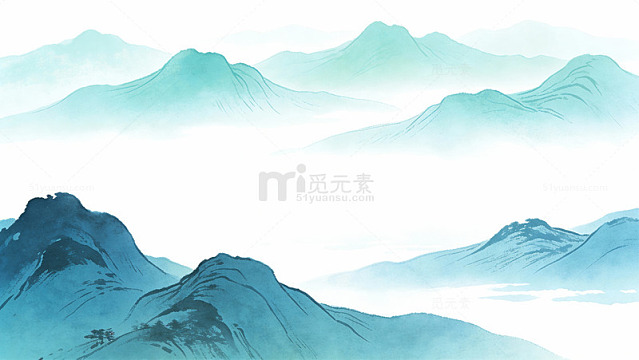 水墨山水画古风意境背景