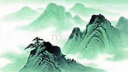 山水水墨画中国传统风格