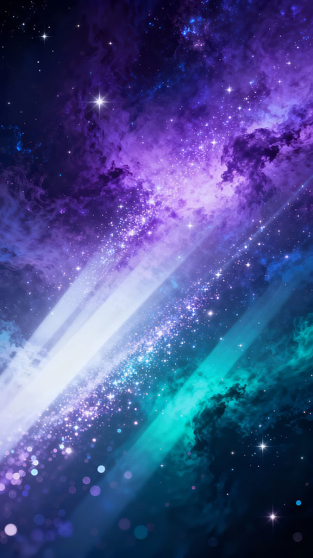 璀璨星河与炫彩光束交织