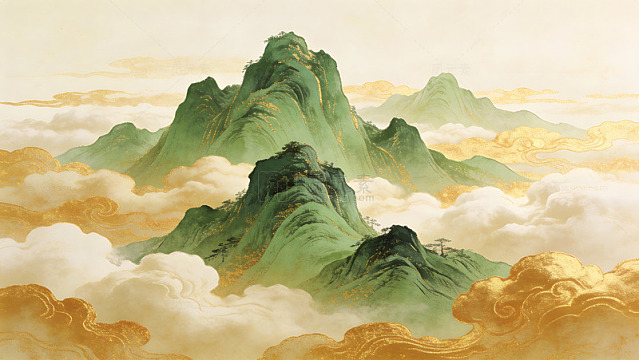 山水云海国画风装饰画