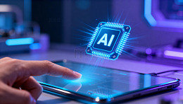 科技感AI芯片互动场景