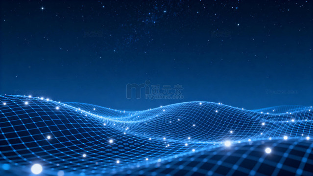 数字科技波纹星光背景