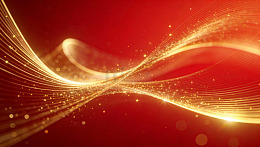 红金动感曲线光效背景