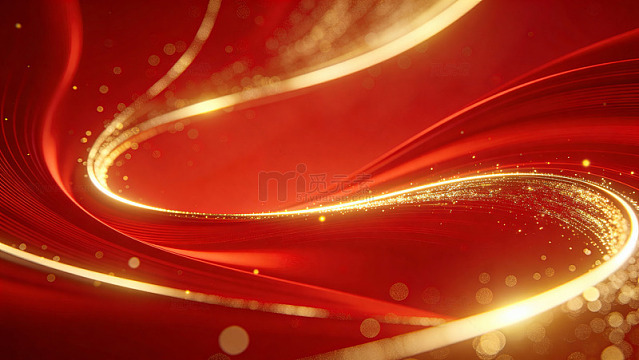 红金炫光流动背景图