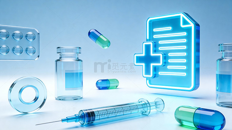医疗科技感药品器材合成图