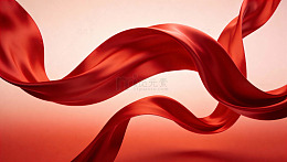 红色丝带舞动艺术摄影