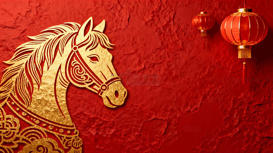 红色喜庆马年灯笼图案设计