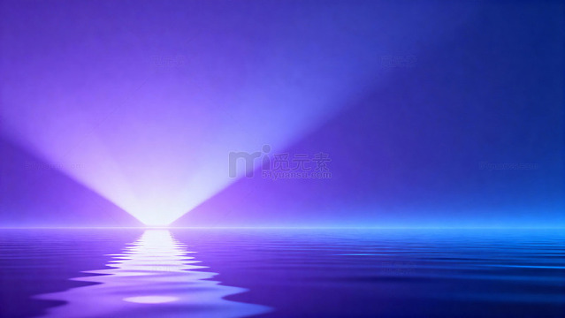 紫蓝光影水面投影效果素材
