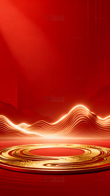 红色炫光舞台背景设计