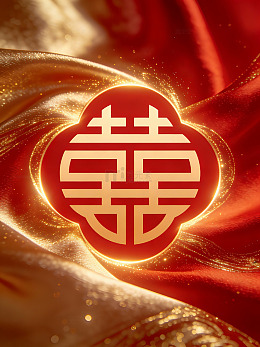 金色双喜婚庆背景