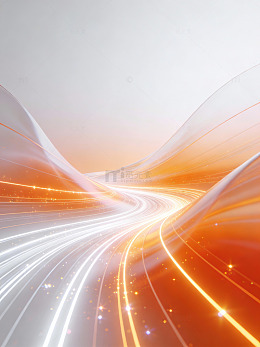 橙白渐变科技光效线条