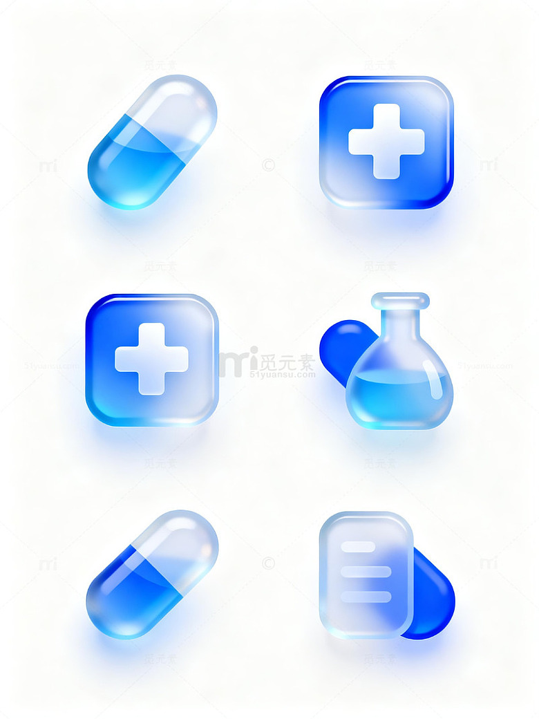 蓝色科技感医疗图标背景