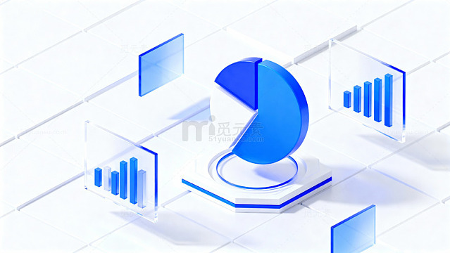 蓝色科技感数据图表背景3