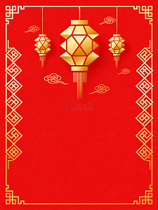红色喜庆中式灯笼图案003