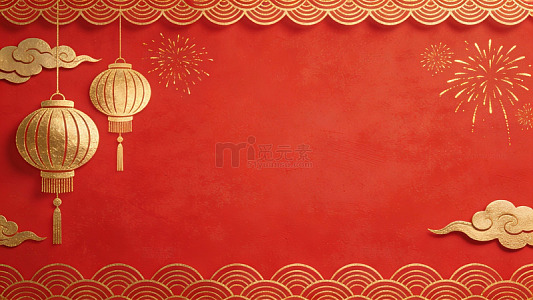 红色喜庆中国风灯笼烟041