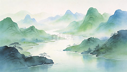 水墨山水画风背景071