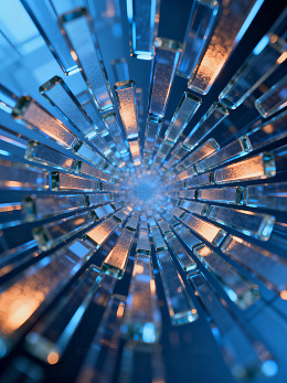 蓝色科技感玻璃光效隧063