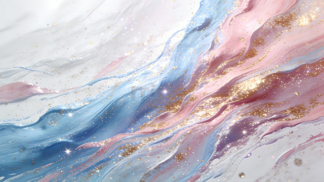 蓝粉渐变水彩艺术纹理073