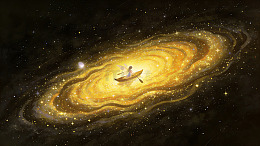星空银河中的梦幻小舟075