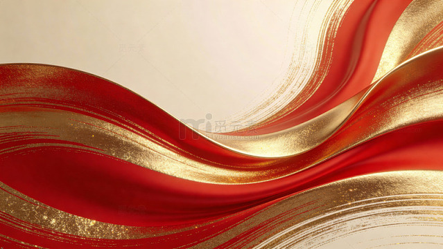 红金流线光效抽象背景093