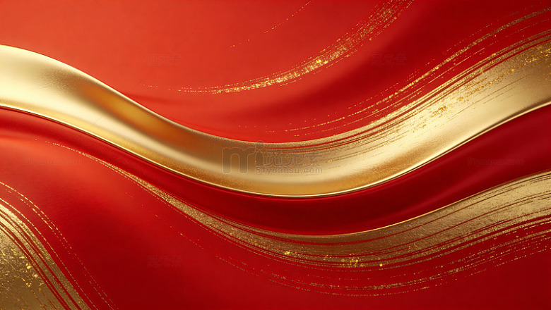 红金流线光效抽象背景001