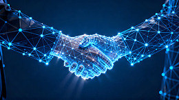 科技感握手象征合作图片