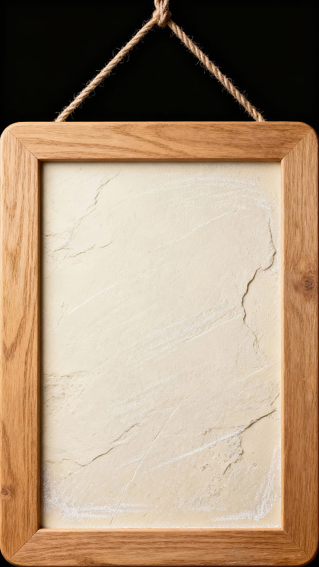 木质边框悬挂石板空白画框