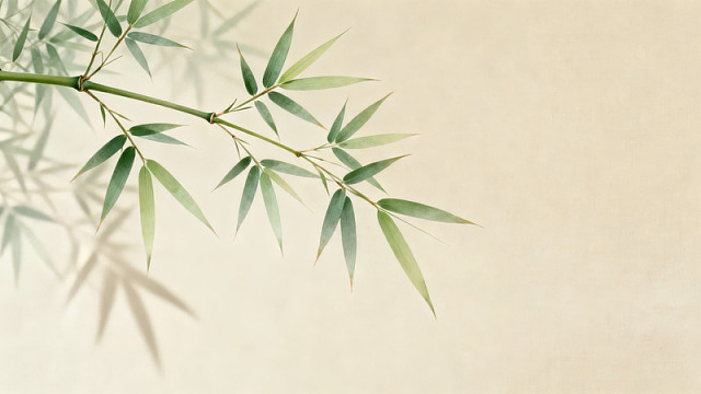 竹叶轻垂淡雅背景图片