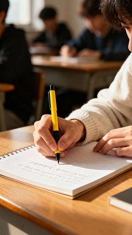 学生课堂书写专注场景