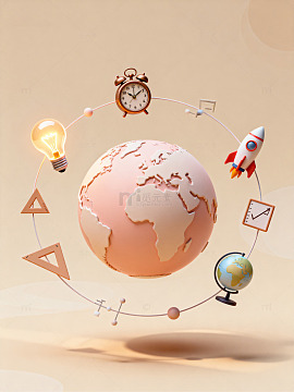 地球与科学元素环绕的20