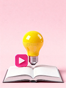 简约创意书本灯泡图标27