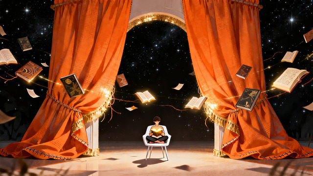 书海中阅读的静谧时刻