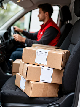 快递员车内包裹实拍028