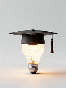 毕业帽灯泡创意插画22