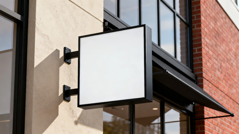 建筑外墙空白招牌展示