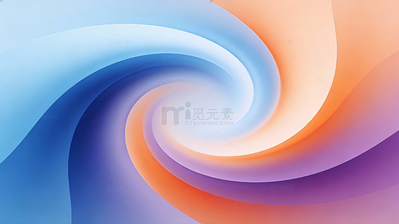 蓝橙渐变抽象螺旋图案13