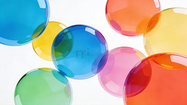多彩透明气泡几何背景73