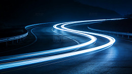 夜幕下蓝色光轨蜿蜒公06