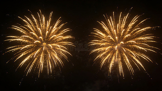夜空中绽放的金色烟花47