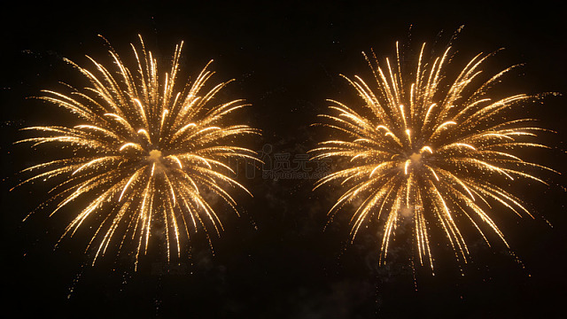 夜空中绽放的金色烟花47