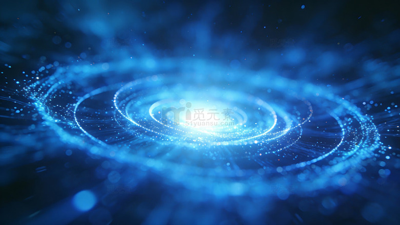 蓝色螺旋星系科幻背景图
