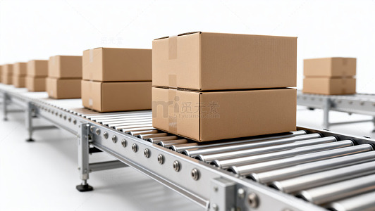 金属滚筒传送带上的纸00