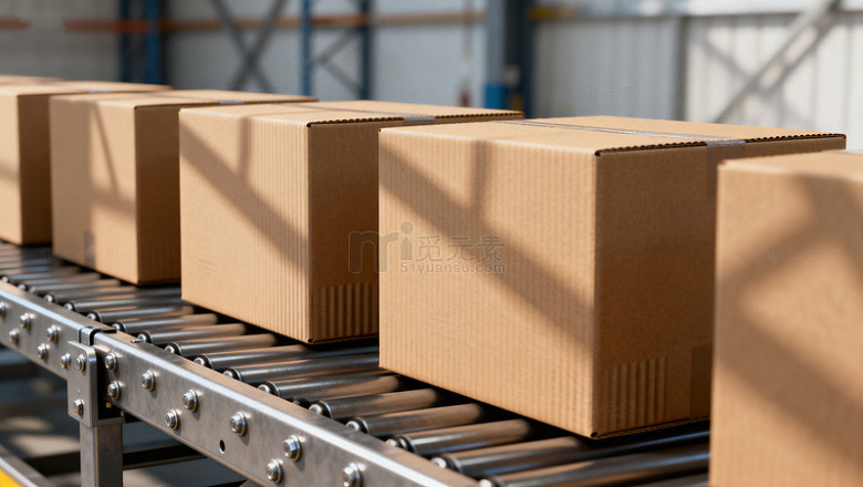 仓库传送带上的纸箱86